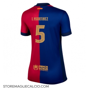 Barcelona Inigo Martinez #5 Maglia Gara Casa Repliche 2024-25 Donna Maniche Corte